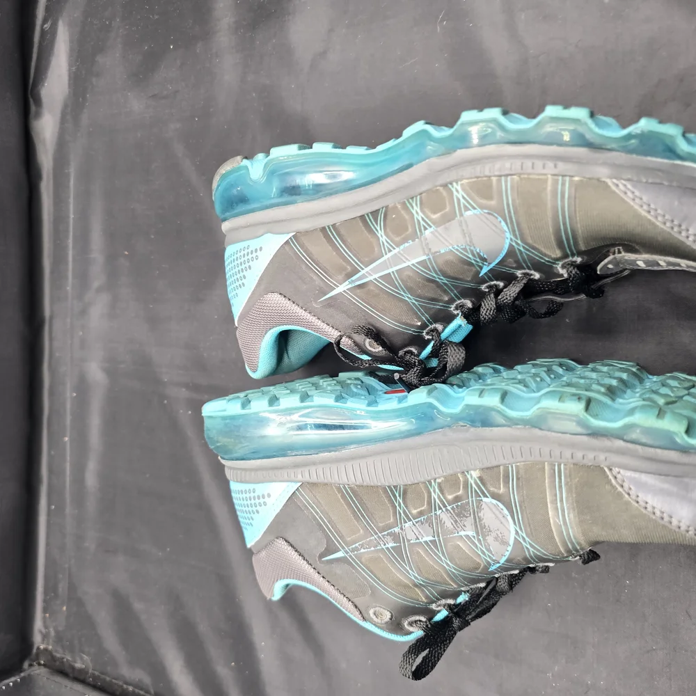 Nike Gray and Blue Athletic‎ Shoes with Cushioned Midsole